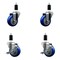 Service Caster 3.5'' SS Blue Poly Wheel Swivel 1-3/8'' Expanding Stem Caster Set 2 Brakes, 4PK SCC-SSEX20S3514-PPUB-BLU-2-TLB-2-138 - alternate 1